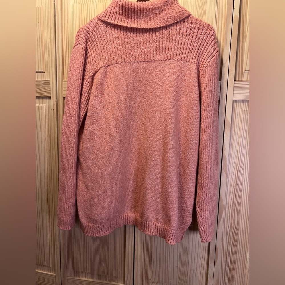 Christopher & Banks Turtle Neck Sweater with Front Pockets Pink Women’s Size XL - Picture 2 of 9